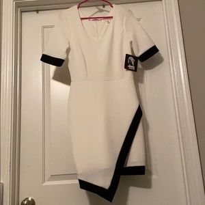 White Dress with Black Trim